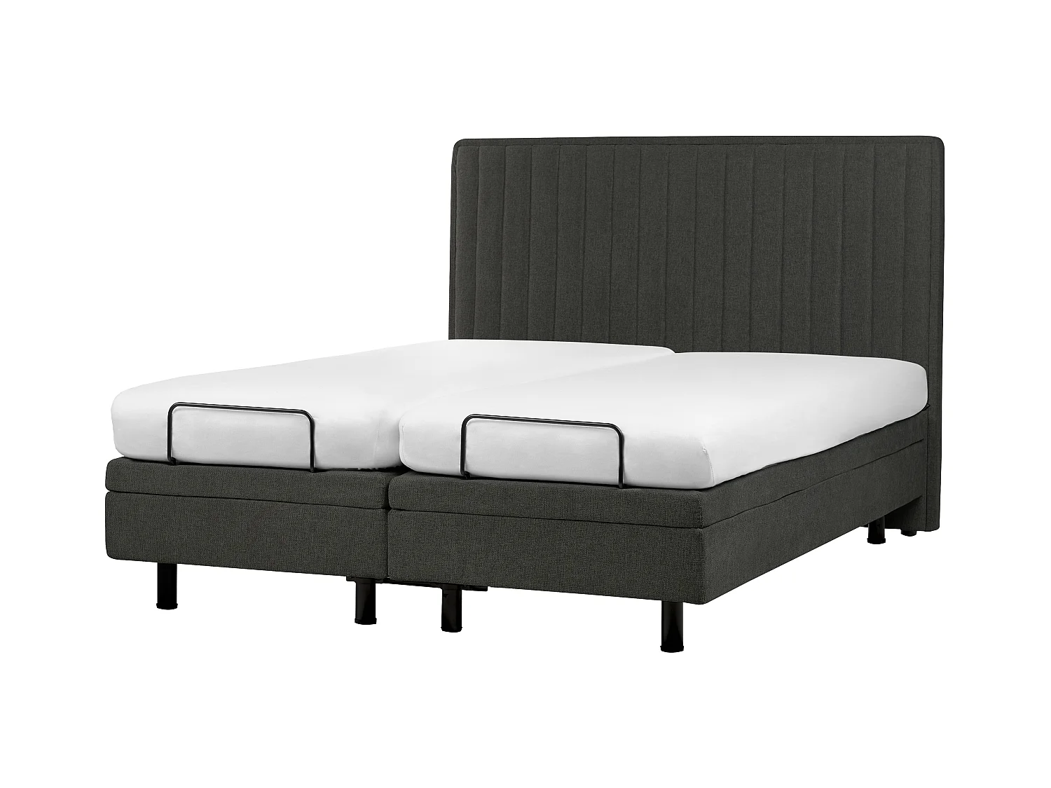 Lit réglable Tissu DUKE II 160 x 200 cm Gris foncé