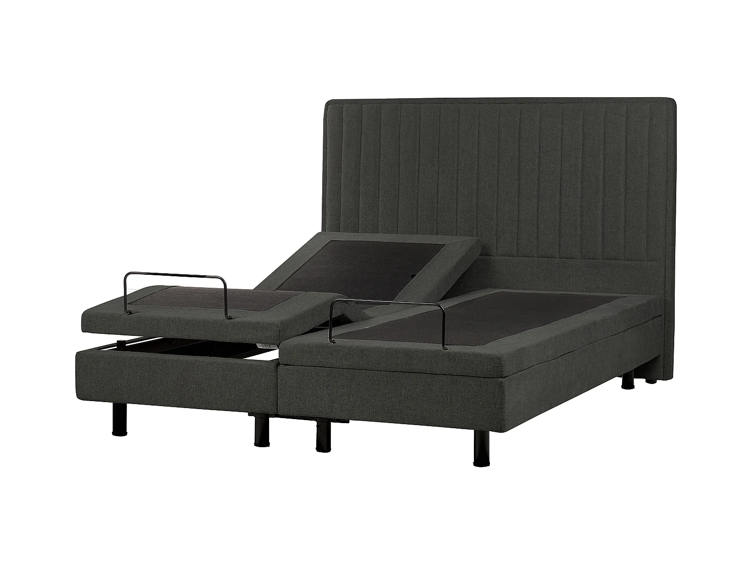 Lit réglable Tissu DUKE II 160 x 200 cm Gris foncé
