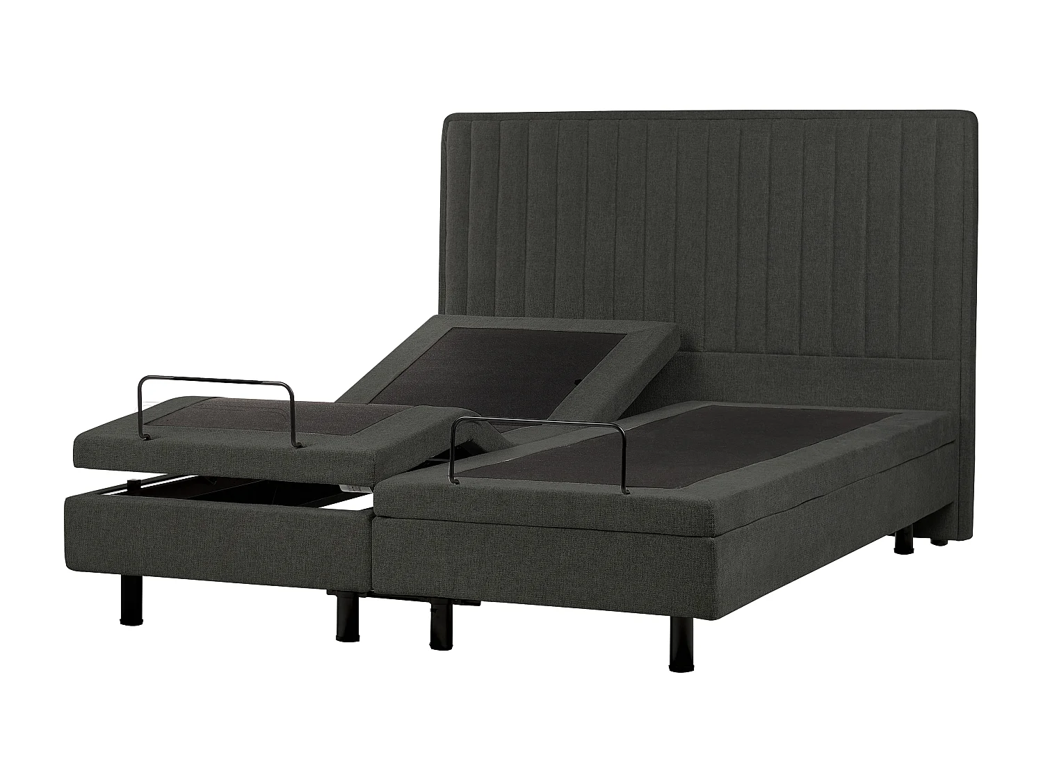 Bett verstellbar Stoff DUKE II 160 x 200 cm Dunkelgrau