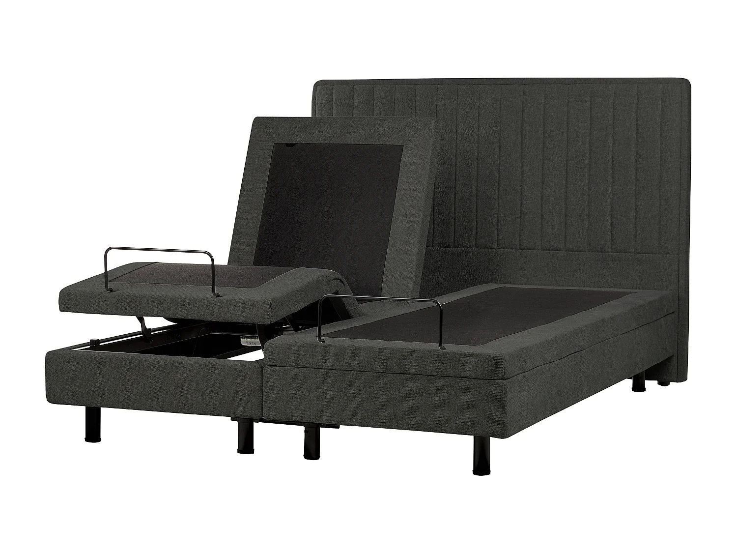 Bett verstellbar Stoff DUKE II 160 x 200 cm Dunkelgrau