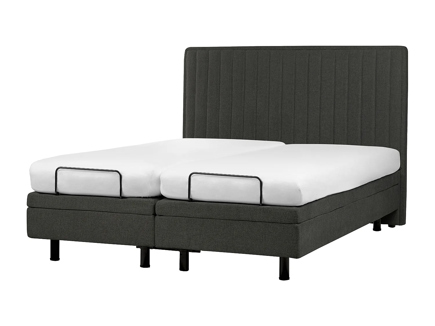 Bett verstellbar Stoff DUKE II 160 x 200 cm Dunkelgrau