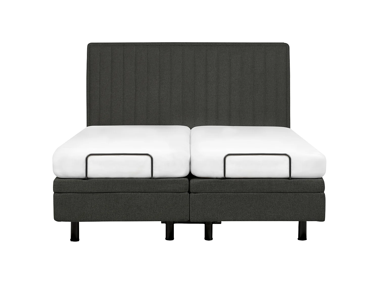 Lit réglable Tissu DUKE II 160 x 200 cm Gris foncé