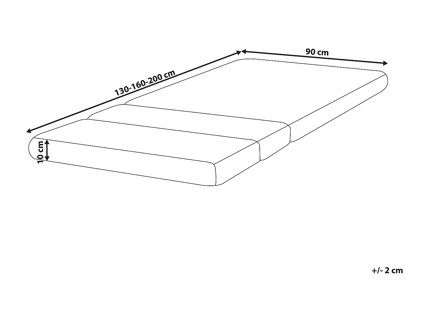 Matelas en mousse pour lit extensible CLEVER H2/3 Moyen 90 x 130/160/200 cm
