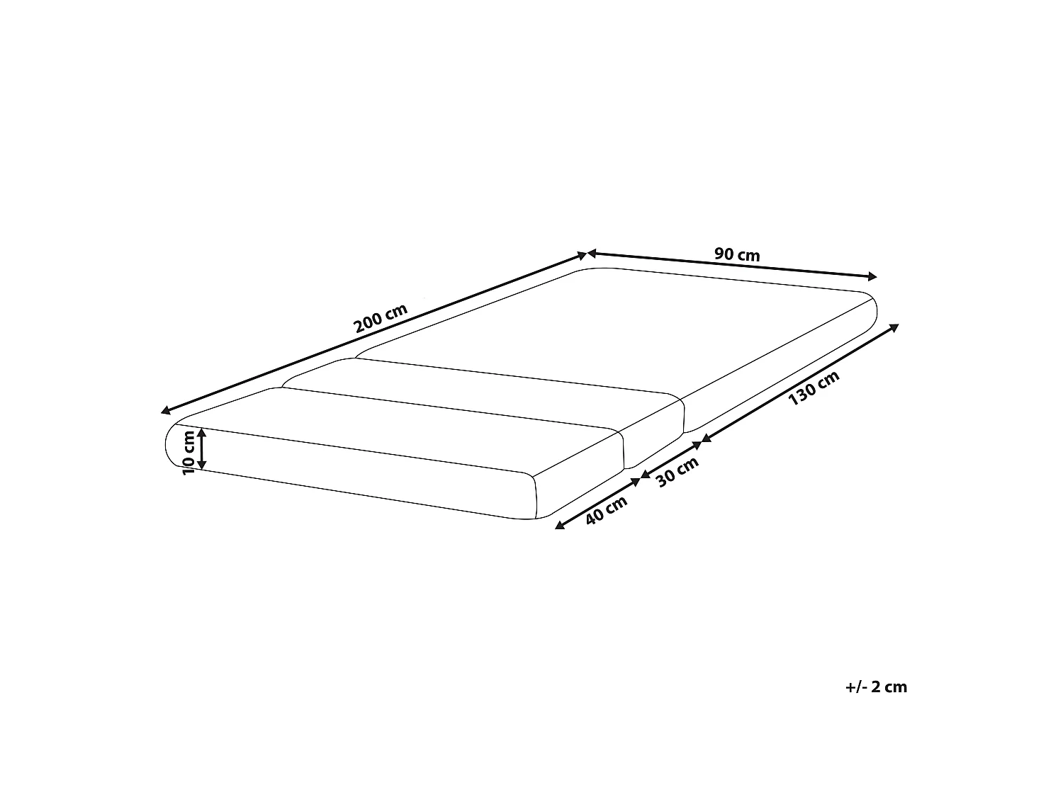 Foam Mattress for Extendable Bed CLEVER H2/3 Medium 90 x 130/160/200 cm