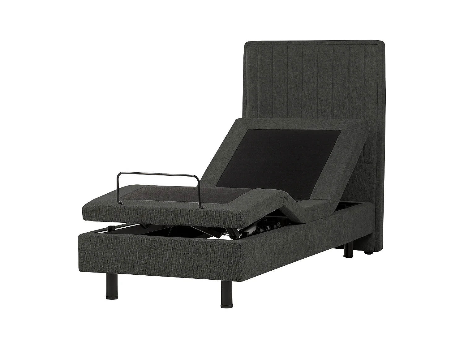 Lit réglable Tissu DUKE II 80 x 200 cm Gris foncé
