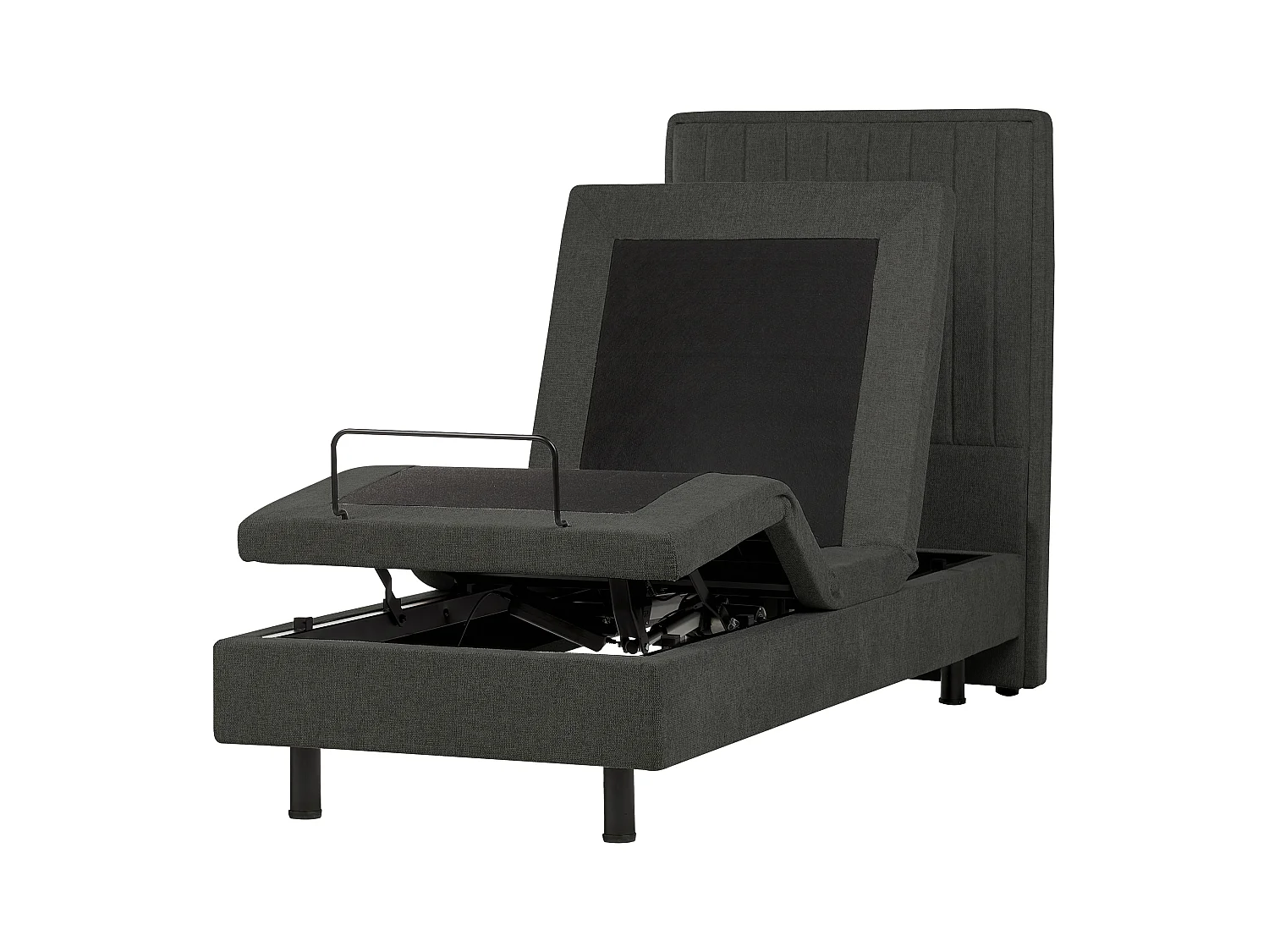 Lit réglable Tissu DUKE II 80 x 200 cm Gris foncé