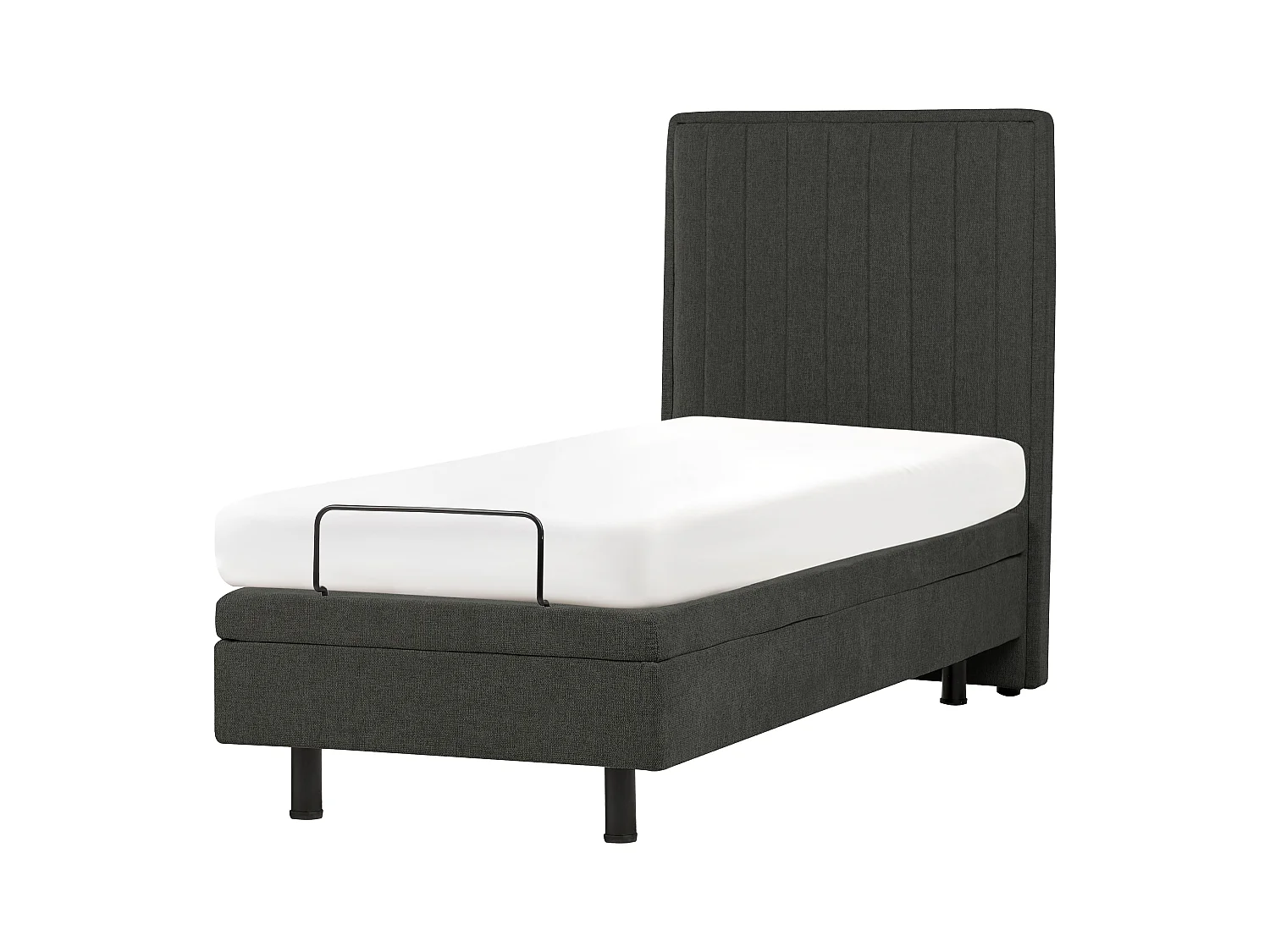 Lit réglable Tissu DUKE II 80 x 200 cm Gris foncé