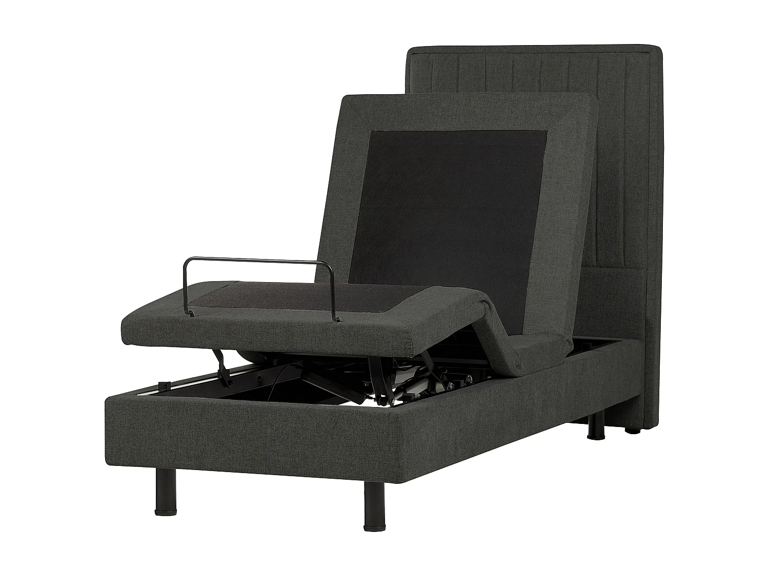 Lit réglable Tissu DUKE II 80 x 200 cm Gris foncé