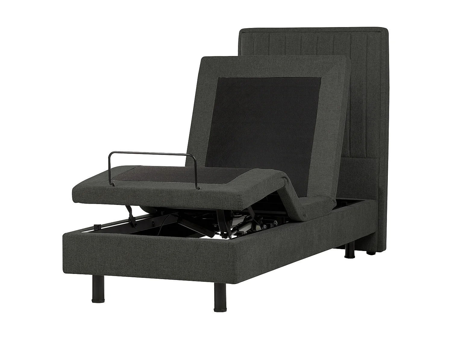 Adjustable Bed Fabric CASTELLAN 80 x 200 cm (EU Small Single) Dark Grey