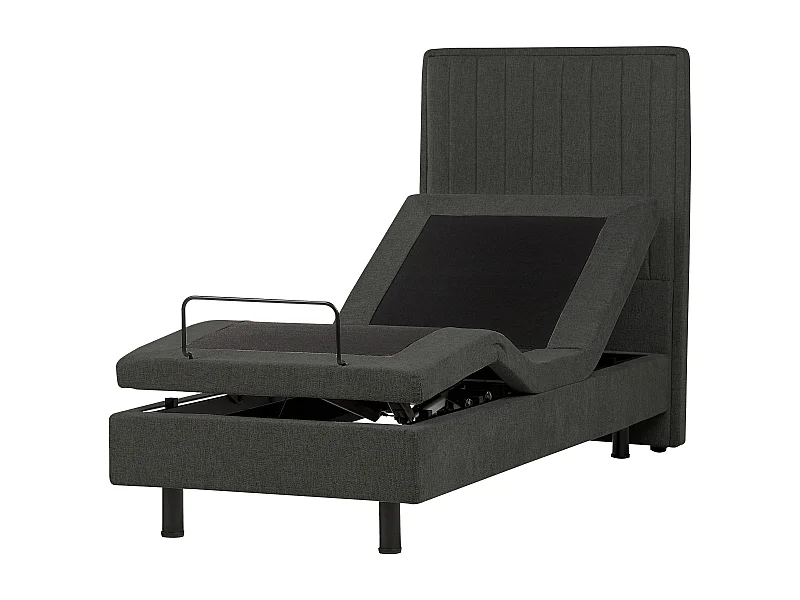 Letto regolabile Tessuto DUKE II 80 x 200 cm Grigio scuro