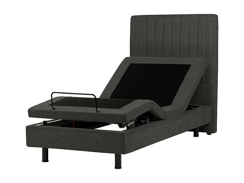 Lit réglable Tissu DUKE II 90 x 200 cm Gris foncé