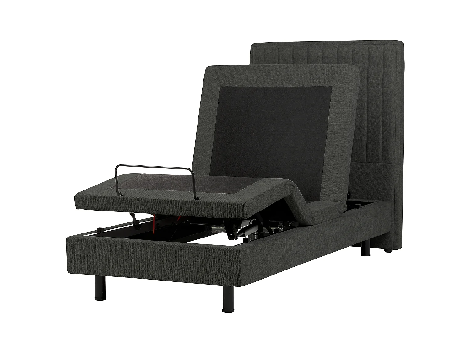 Lit réglable Tissu DUKE II 90 x 200 cm Gris foncé