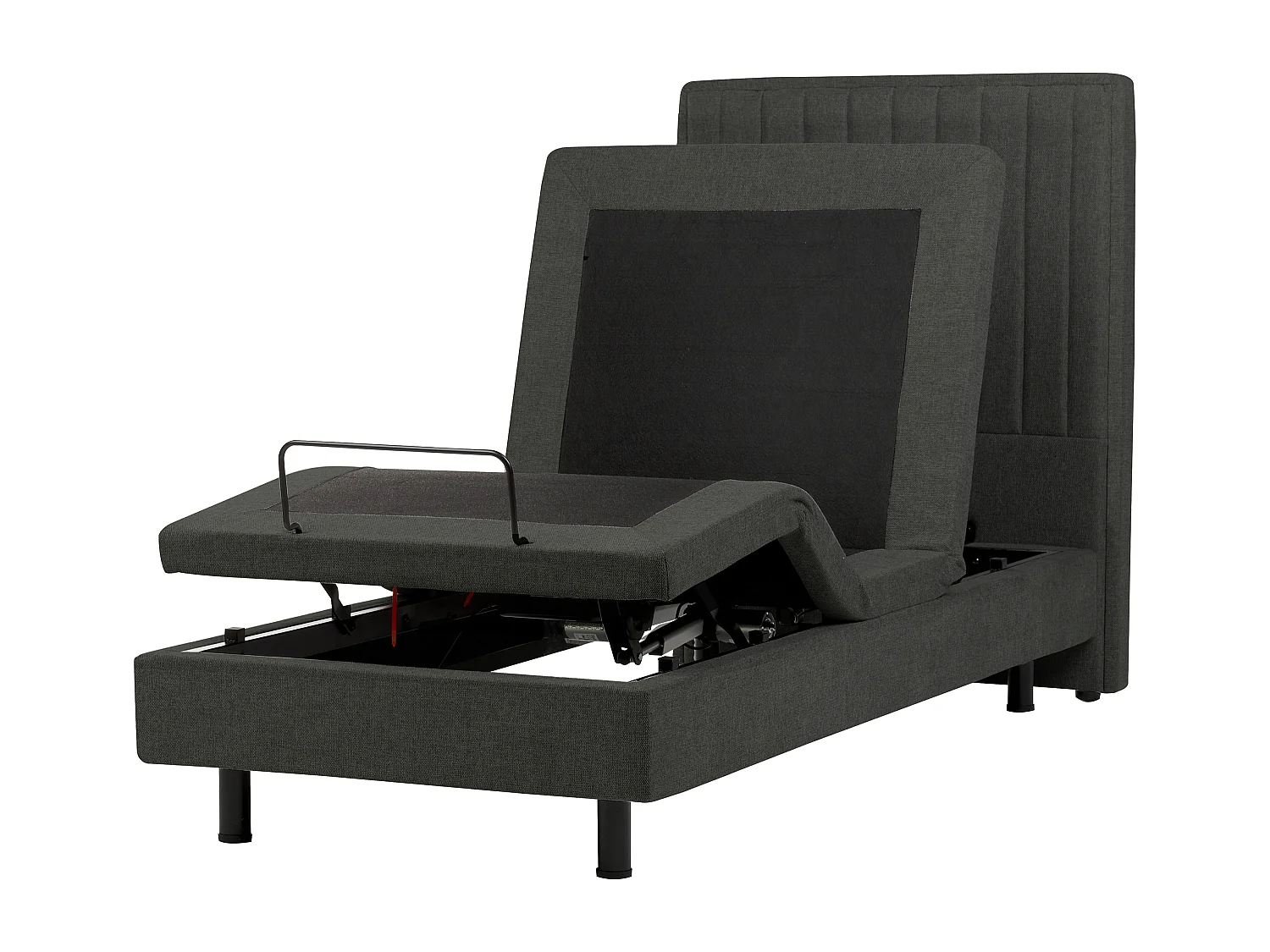 Lit réglable Tissu CASTELLAN 90 x 200 cm Gris foncé