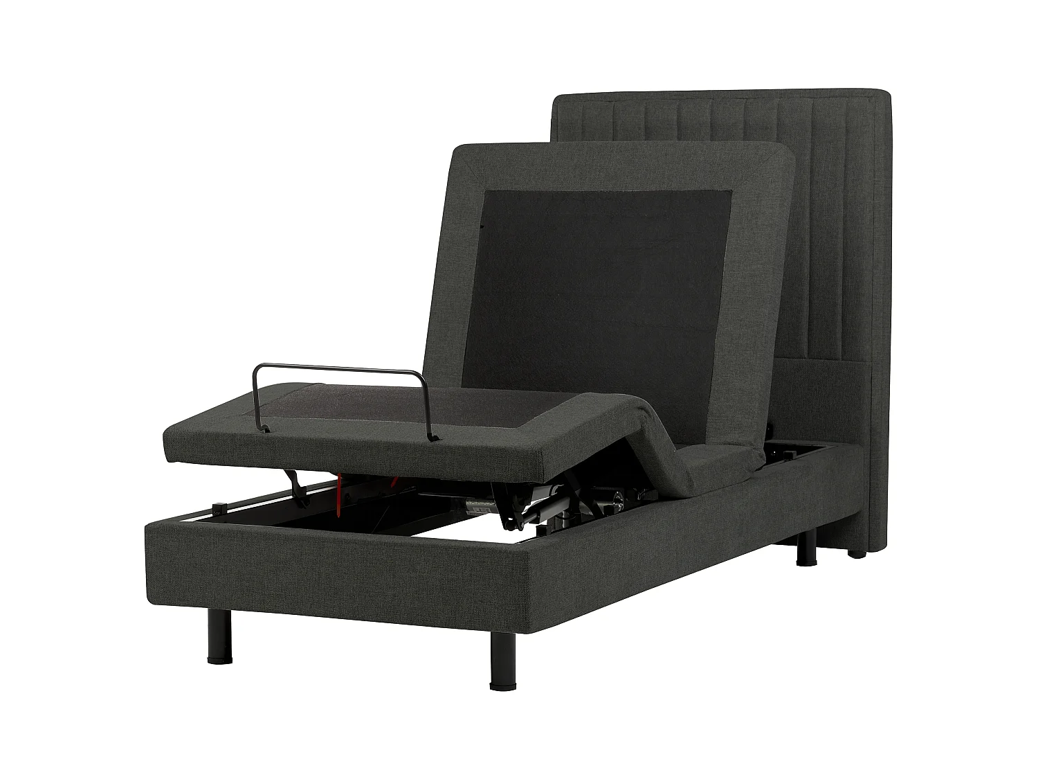 Lit réglable Tissu DUKE II 90 x 200 cm Gris foncé
