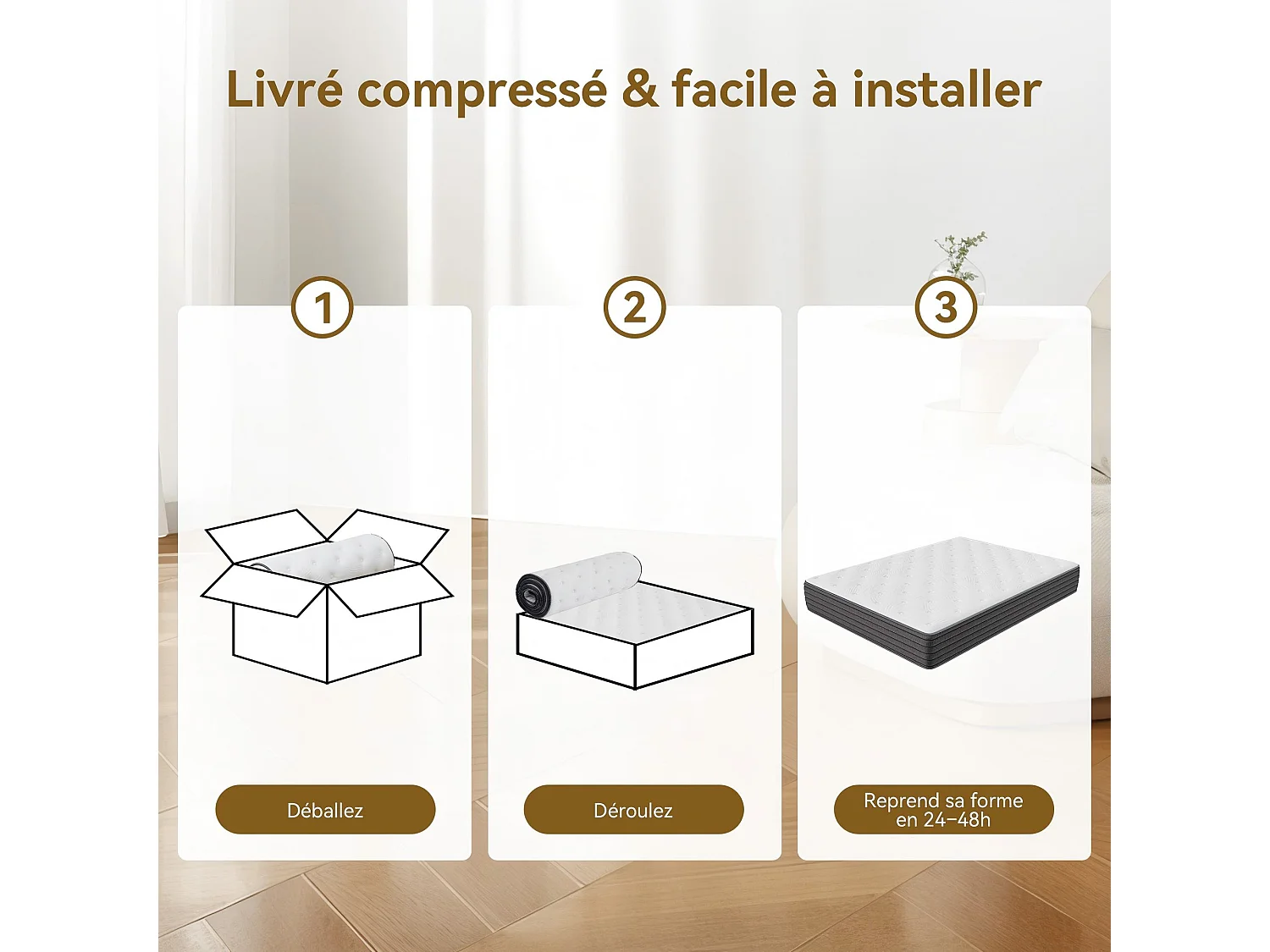 Matelas à ressorts 140x190 cm – Soutien ergonomique 7 zones – Accueil ferme (H3) – Mousse confort enveloppante – Traitement anti-hypoallergénique – Épaisseur 25 cm