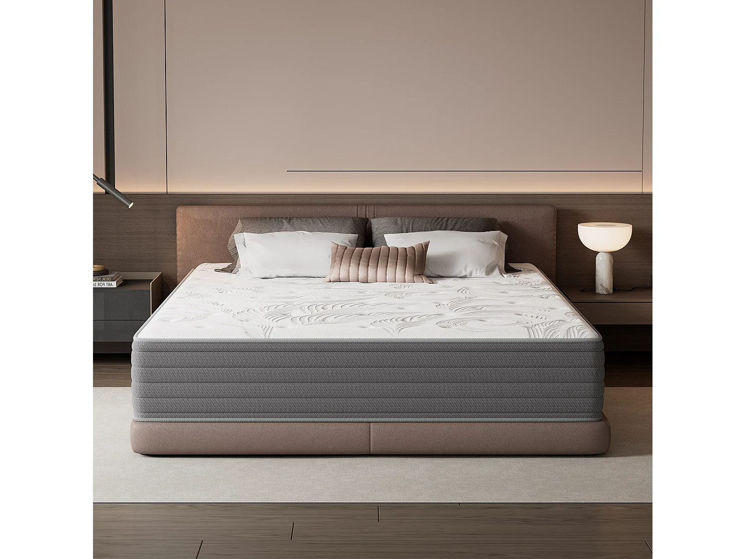 Materasso 140 x 200 cm a molle insacchettate 7 zone, rigidità H3, schiuma comfort spessore 22 cm, anti-allergico - HOMAVO