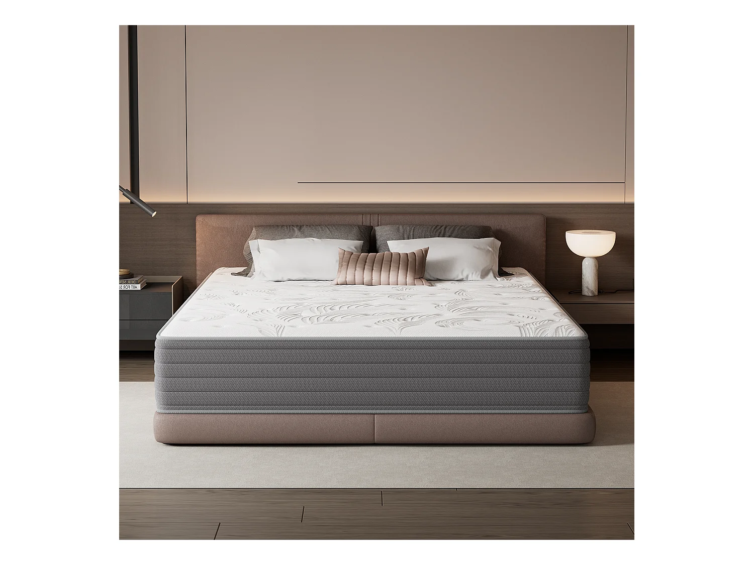 Matratze 90 x 200 cm, 7-Zonen-Taschenfederkern, feste H3 Liegekomfort, 25 cm Komfortschaum, allergikerfreundlich – HOMAVO