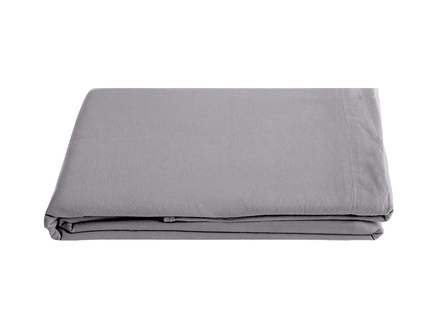 Drap plat uni 270x300 cm lin lavé froissé SONATE gris Cendre