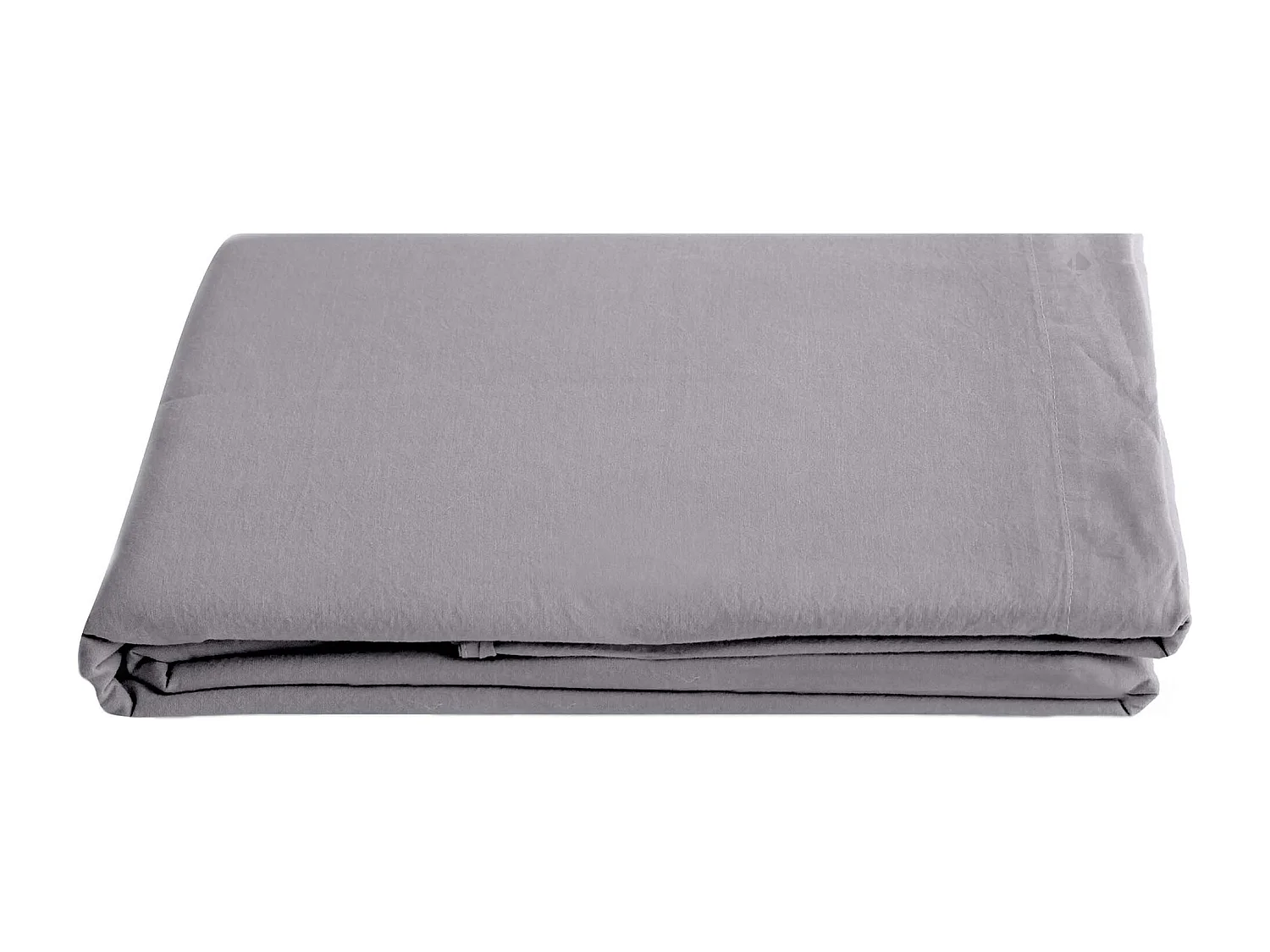 Drap plat uni 270x300 cm lin lavé froissé SONATE gris Cendre