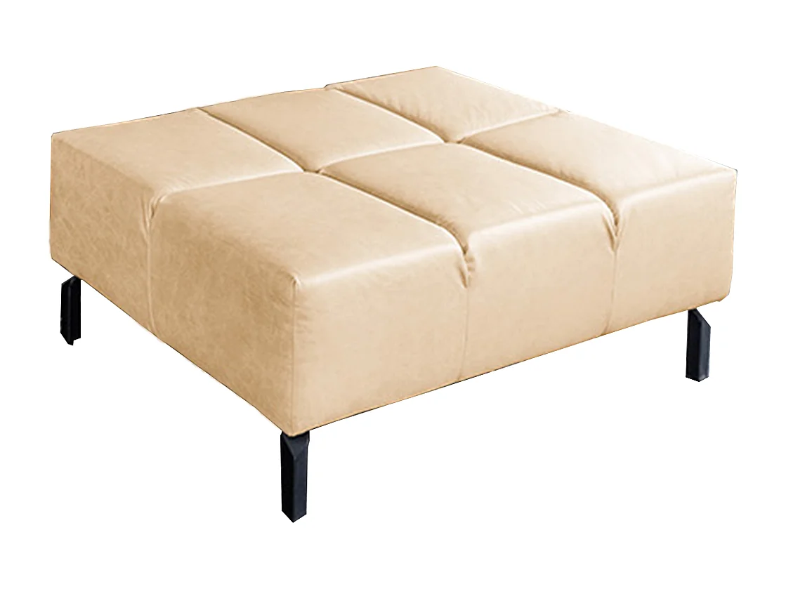 Pouf imbottito - beige pelle - NELSON