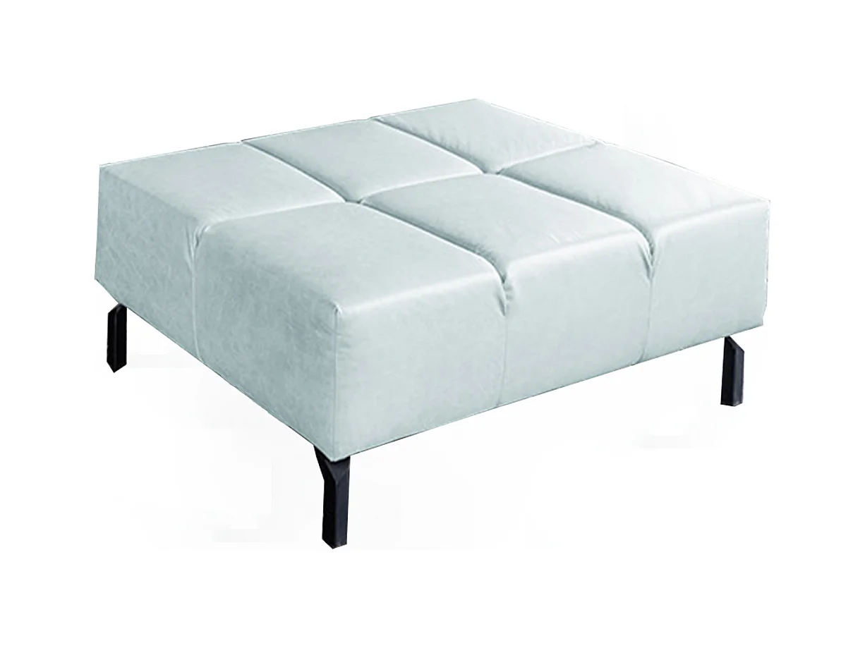 Pouf rembourré - bleu clair cuir - NELSON