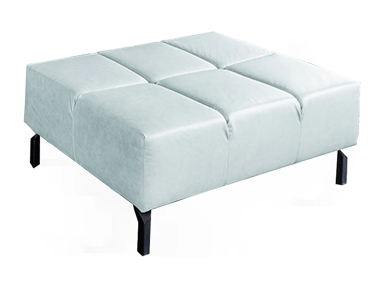 Pouf imbottito - azzurro chiaro pelle - NELSON