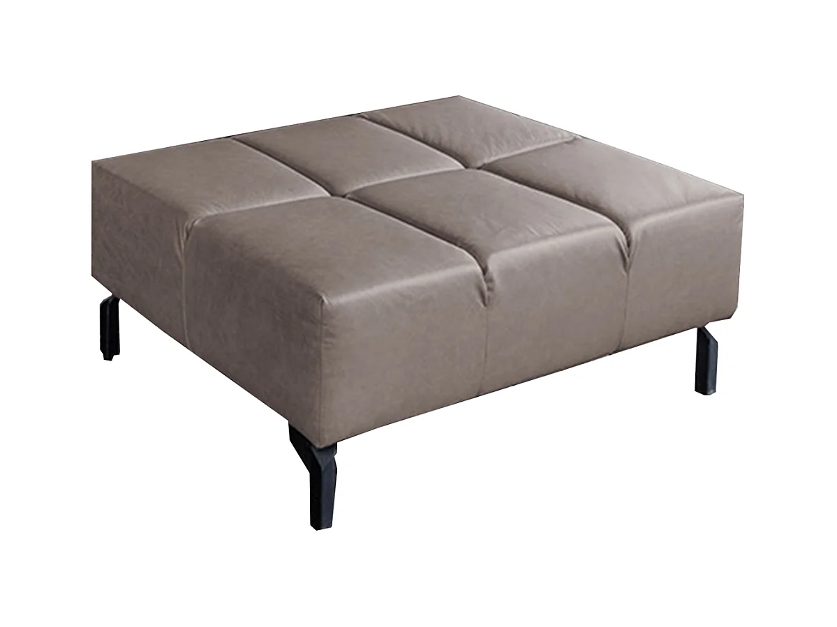 Pouf rembourré - brun foncé cuir - NELSON