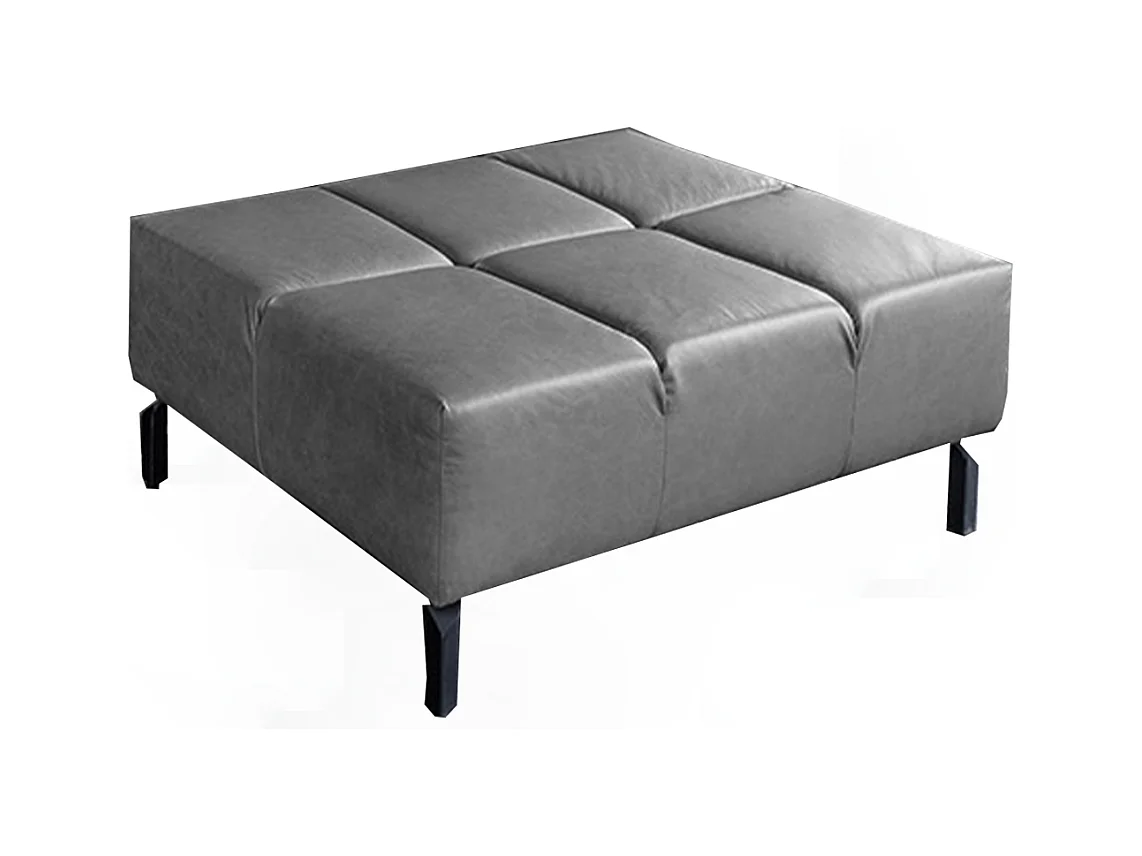 Pouf rembourré - anthracite cuir - NELSON