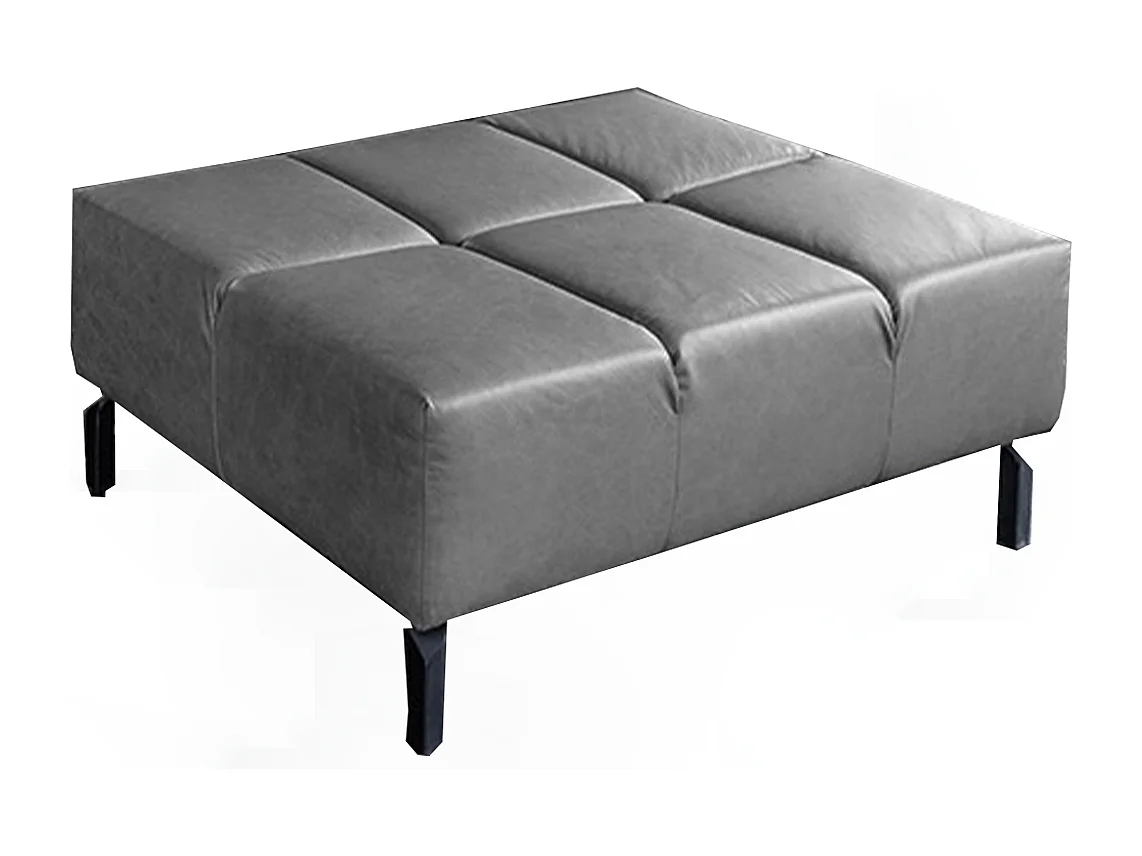 Pouf imbottito - antracite pelle - NELSON