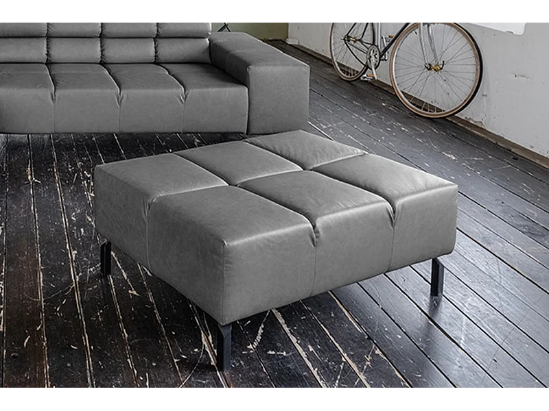 Gestoffeerde kruk - Antraciet Leer - NELSON