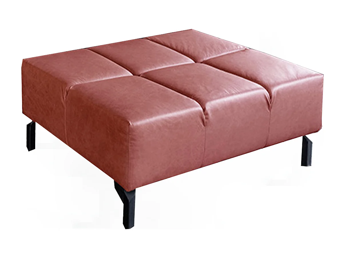 Pouf imbottito - Rosso pelle - NELSON
