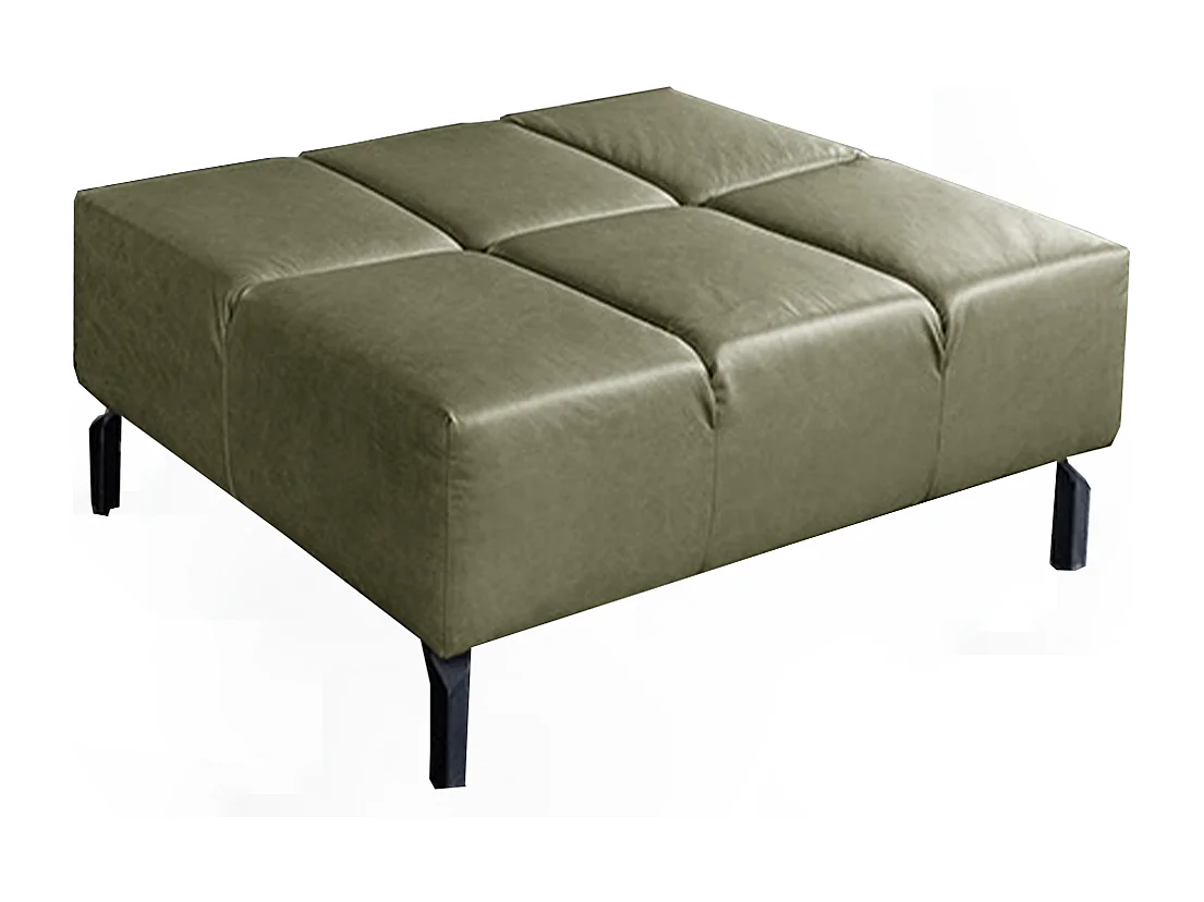 Pouf imbottito - verde pelle - NELSON