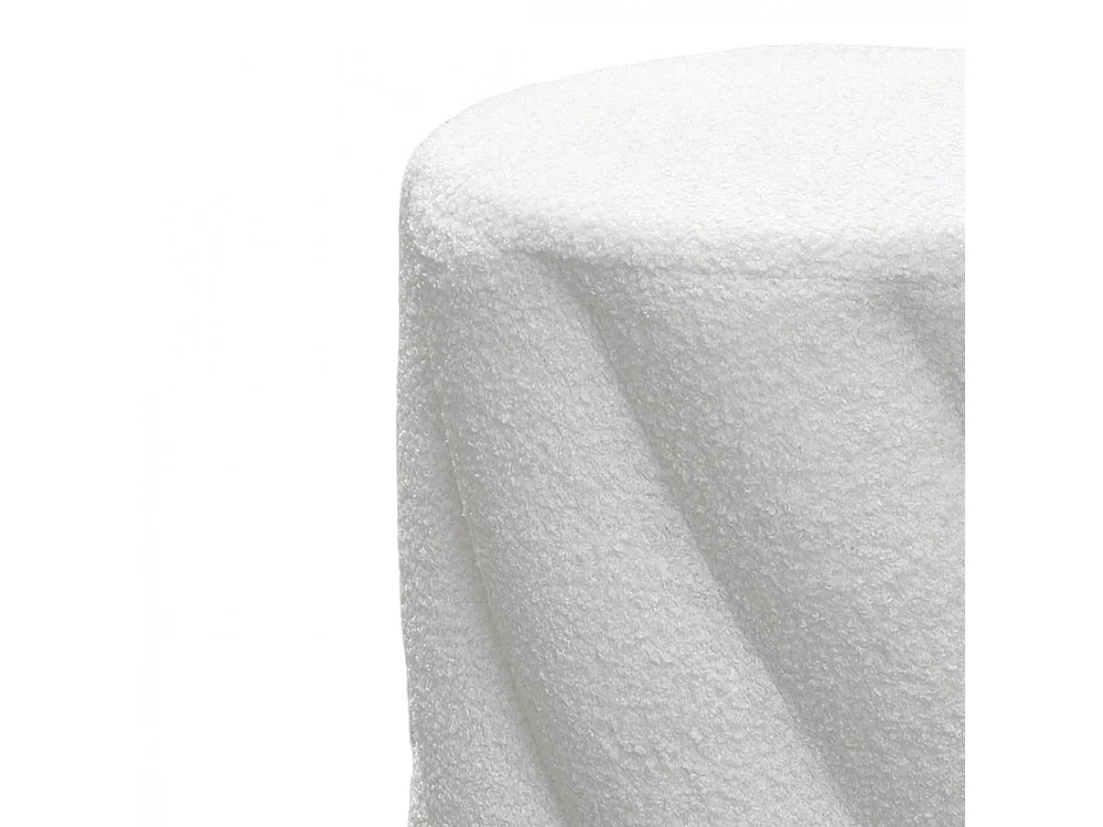 Mallow - Pouf rond en tissu bouclette ø37cm - Blanc