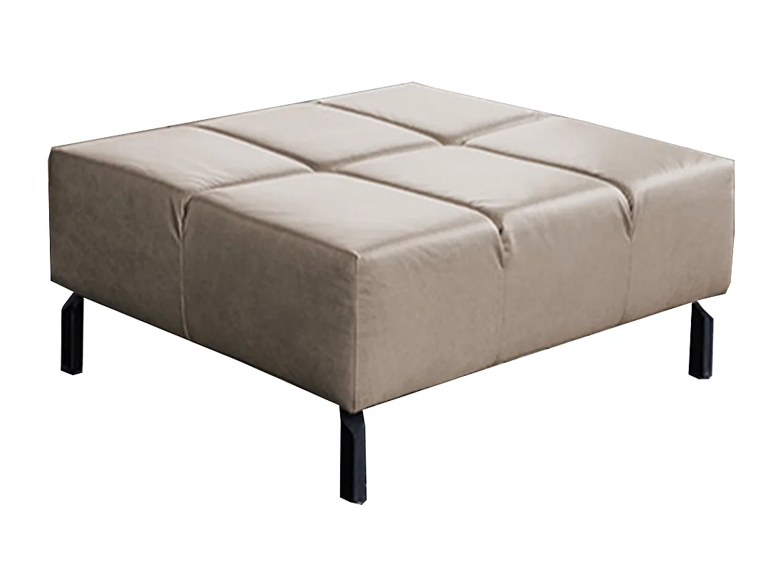 Pouf imbottito - Grigio pelle - NELSON