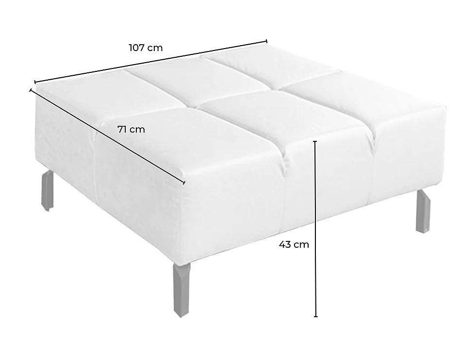 Polsterhocker - Grau Leder - NELSON