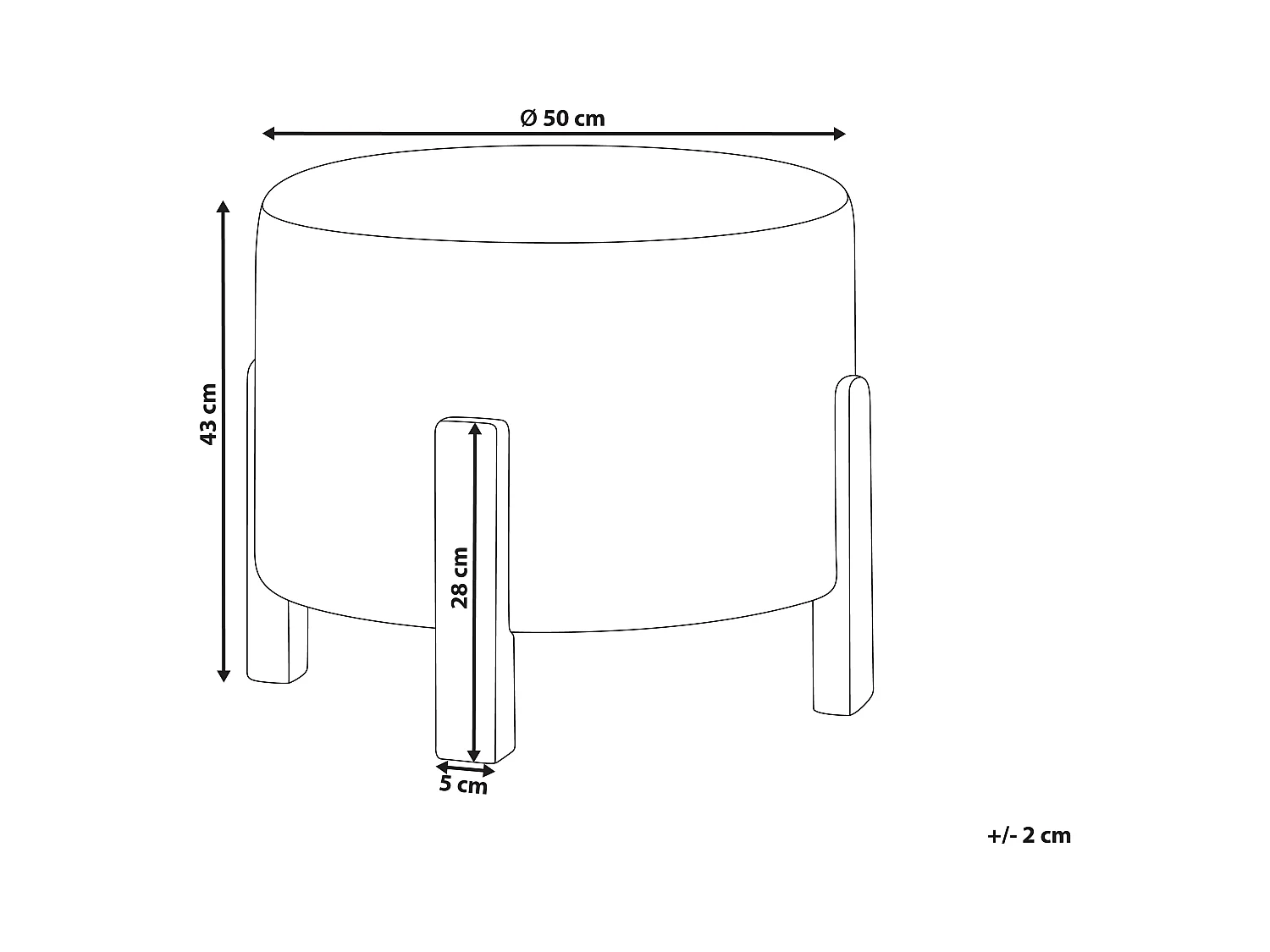 Pouf TERRY Tissu chenille Blanc cassé