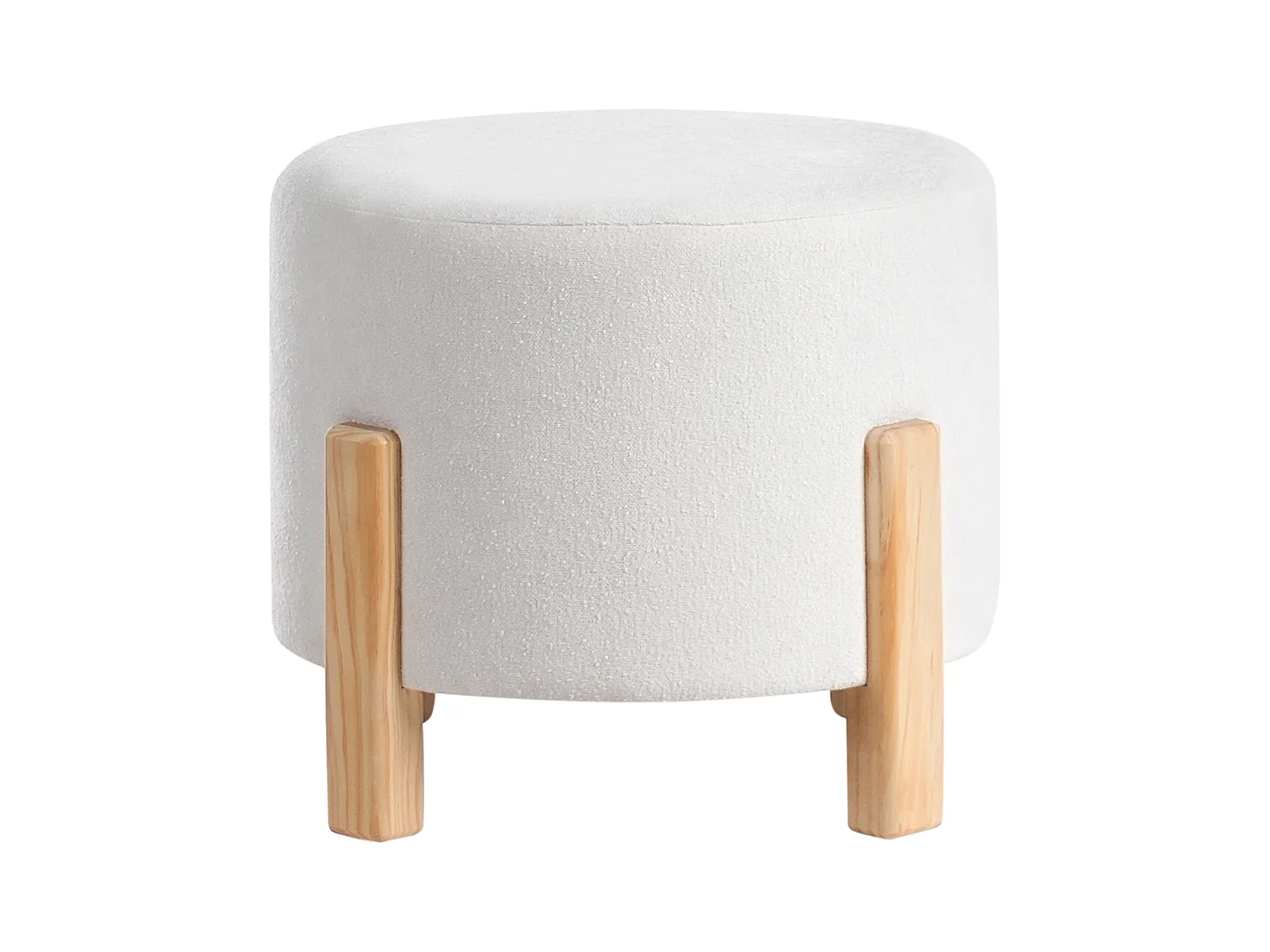Pouf TERRY Tissu chenille Blanc cassé