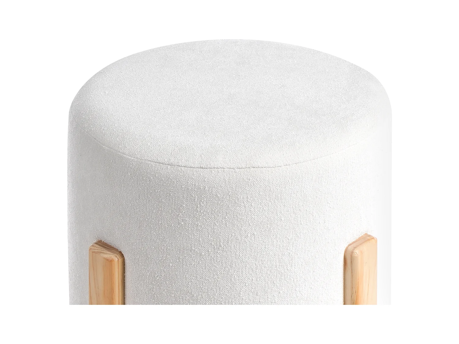 Pouf TERRY Tissu chenille Blanc cassé