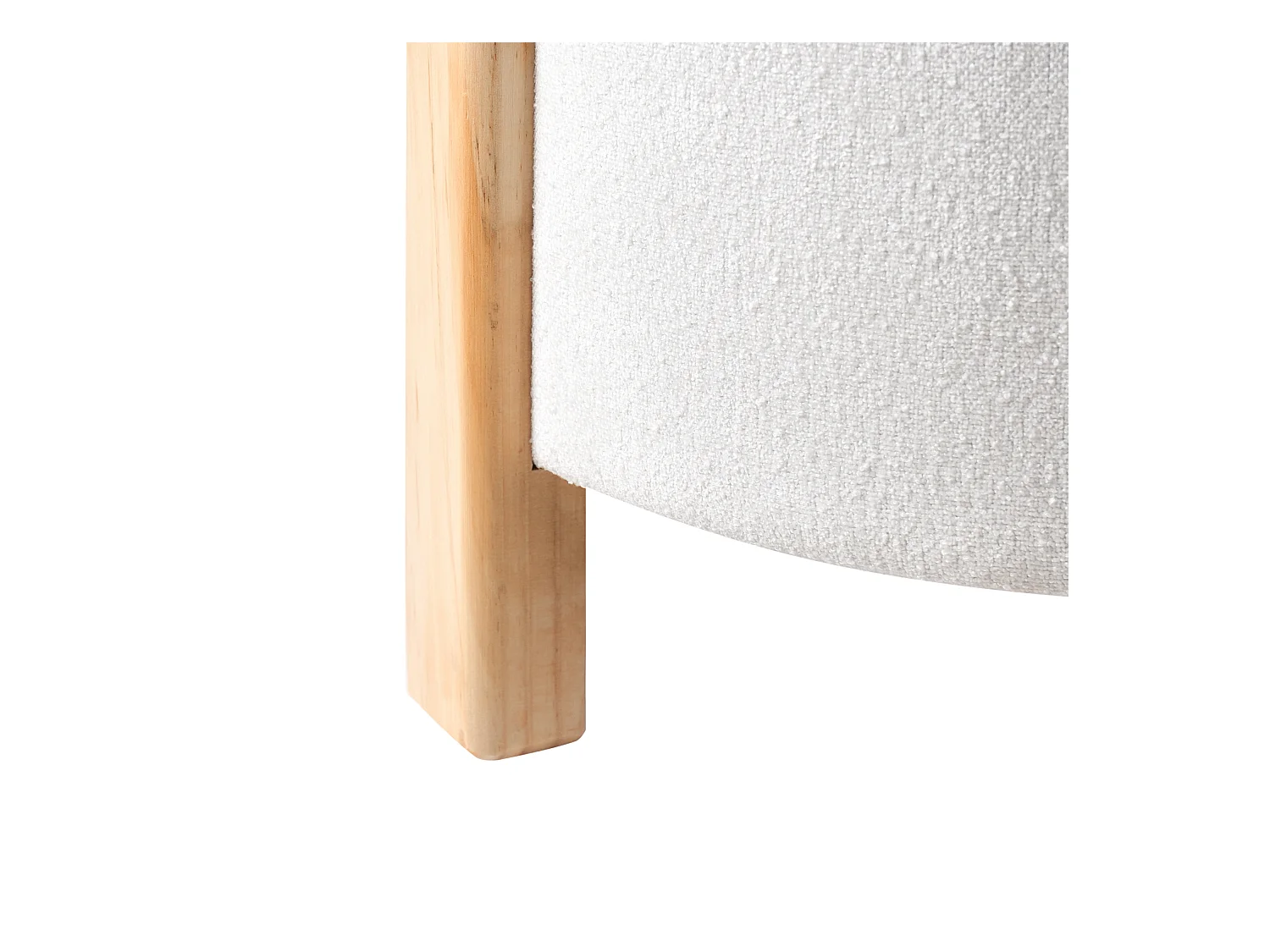 Pouf TERRY Tissu chenille Blanc cassé