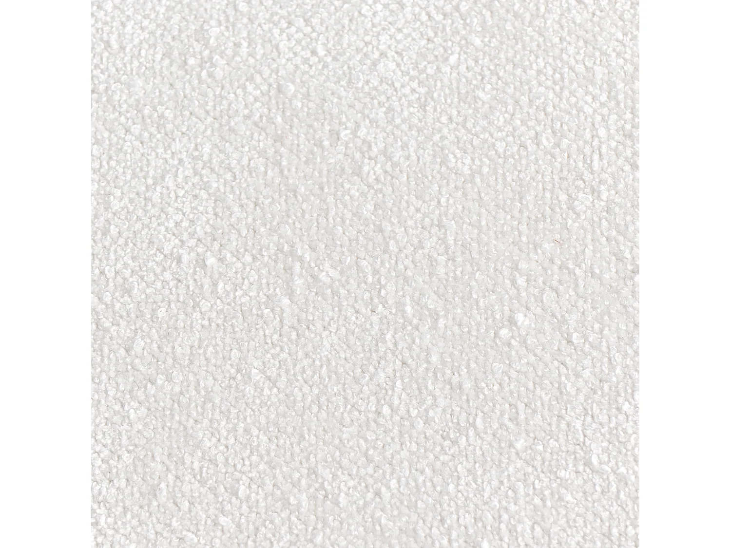 Pouf Chenille Stoffbezug creme weiß gepolstert rund auf Holzbeinen Terry