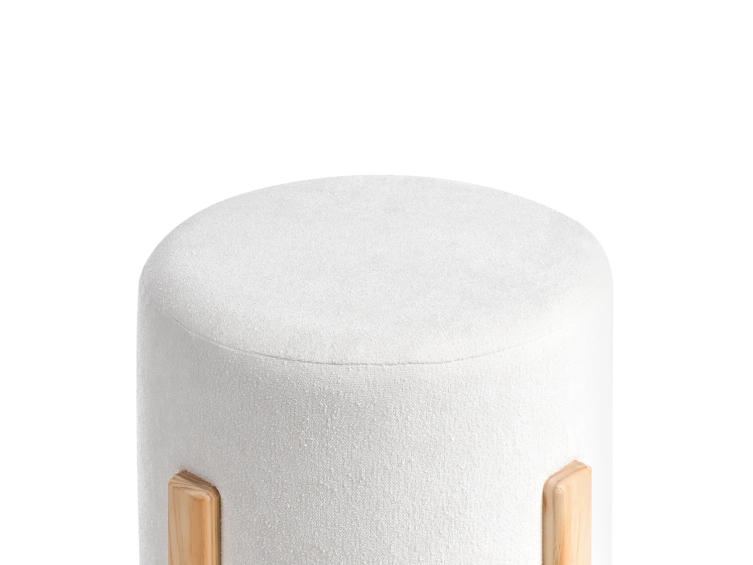 Pouf TERRY Tissu chenille Blanc cassé 53 cm 53 cm 43 cm