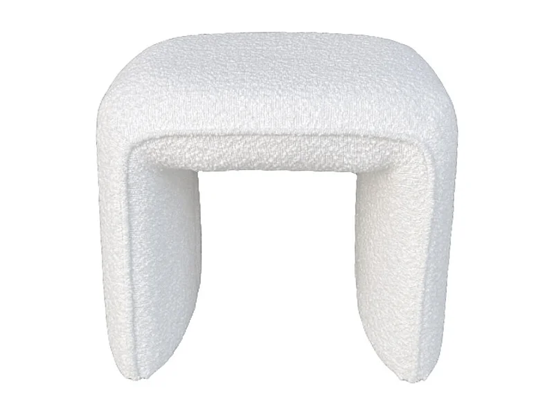 Full - Pouf en tissu bouclette - Blanc