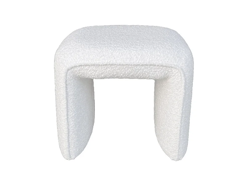 Full - Pouf en tissu bouclette - Blanc