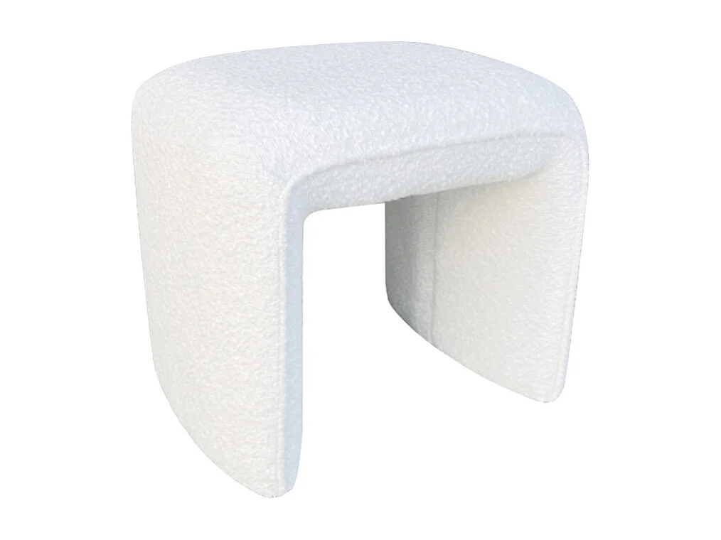 Full - Pouf en tissu bouclette - Blanc