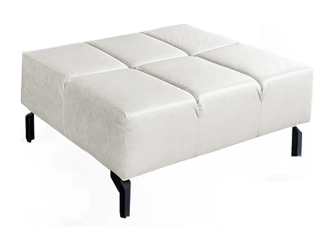 Polsterhocker - Hellgrau Leder - NELSON