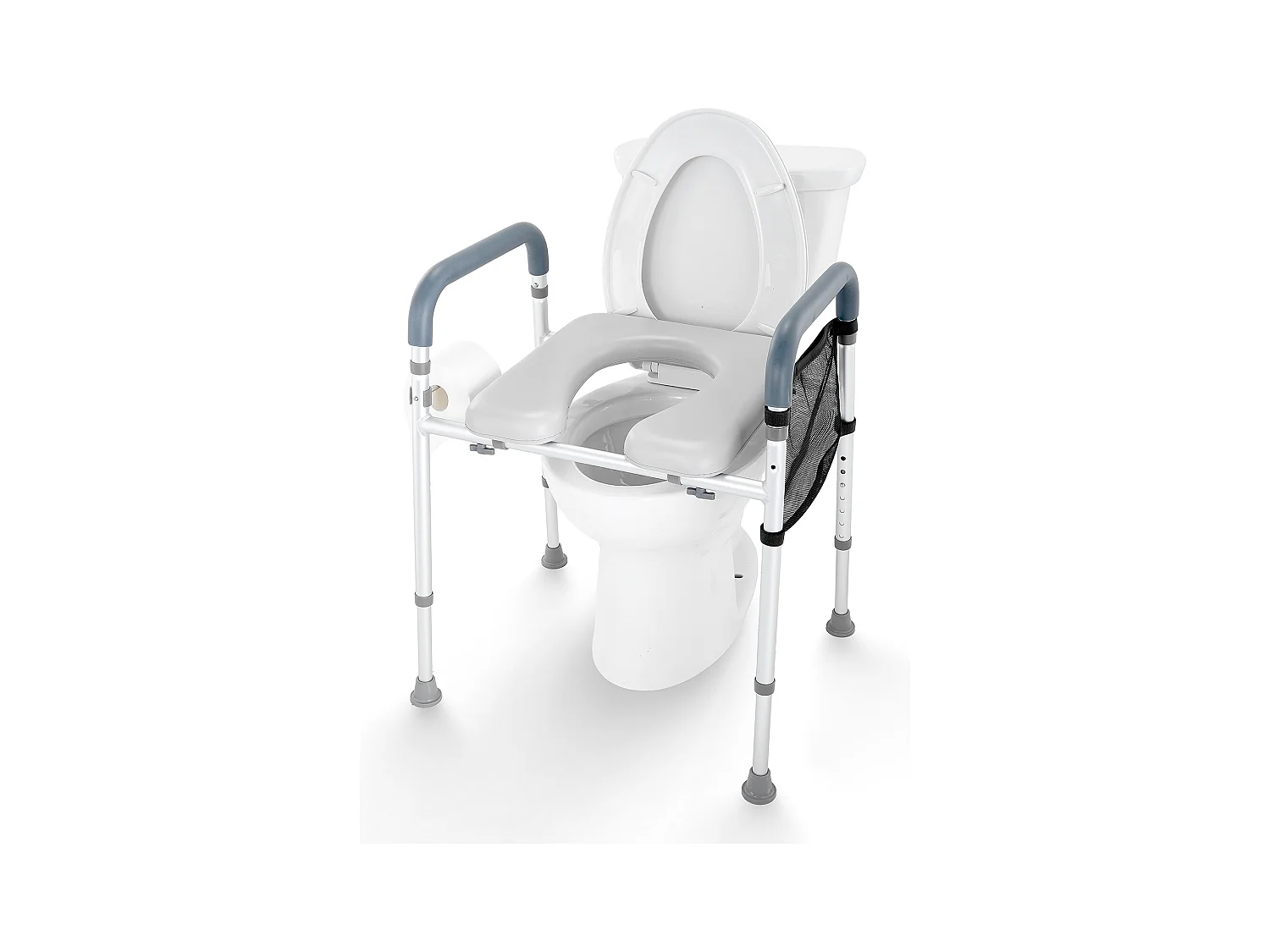 Siège de Toilette Surélevé SucceBuy, Réglage de Hauteur en 7 Positions, 158,7 kg, Cadre en Aluminium