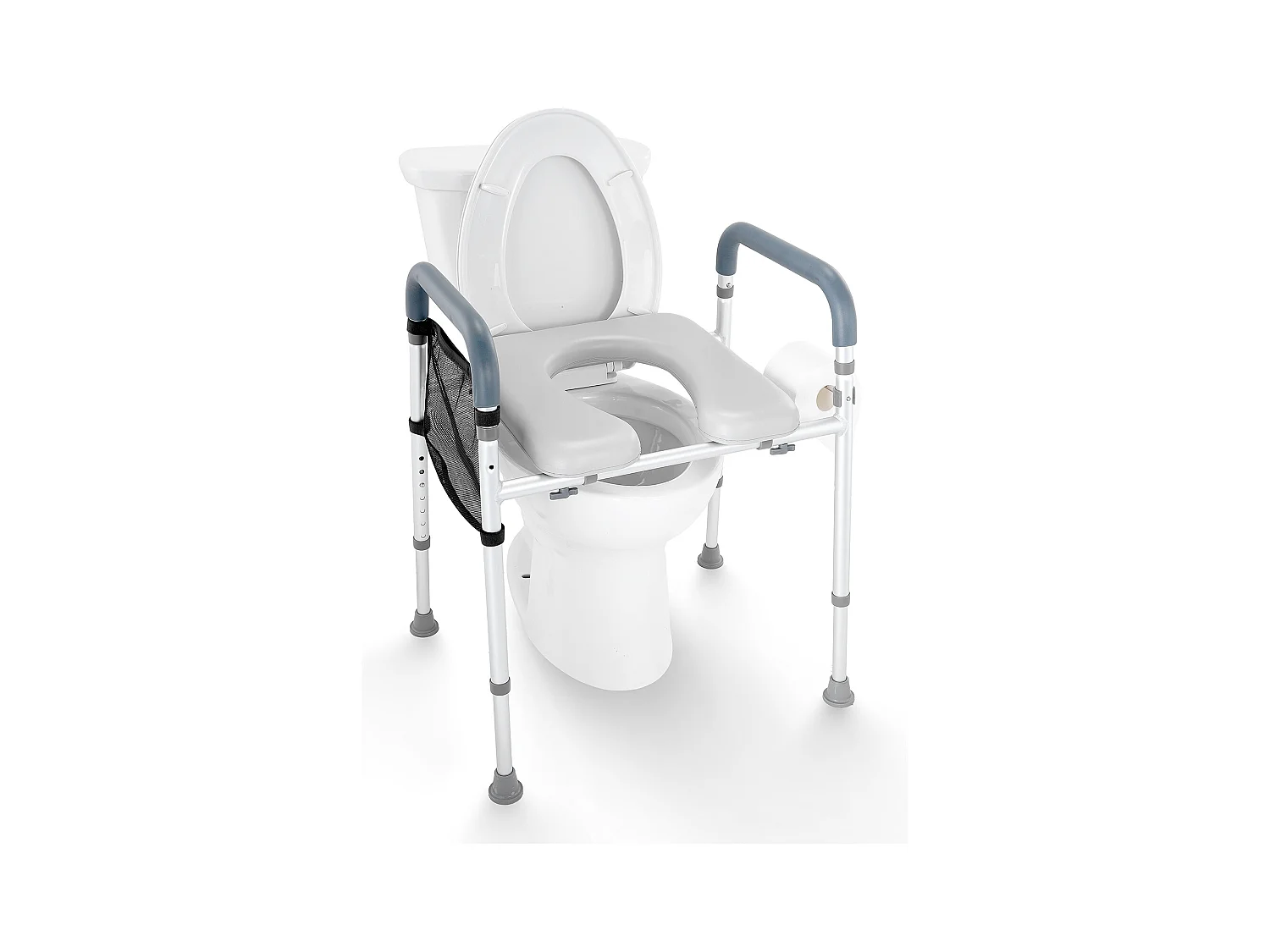 Siège de Toilette Surélevé SucceBuy, Réglage de Hauteur en 7 Positions, 158,7 kg, Cadre en Aluminium