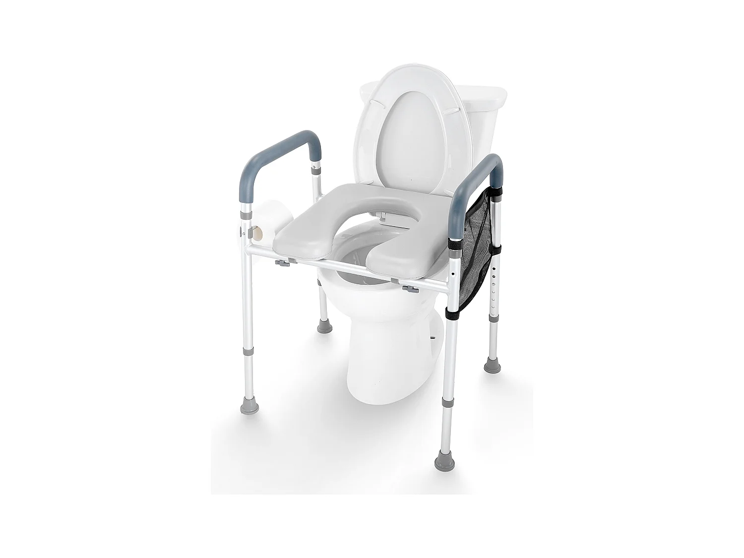 Erhöhter Toilettensitz SucceBuy, 7-stufige Höhenverstellung, 158,7 kg, Aluminiumrahmen