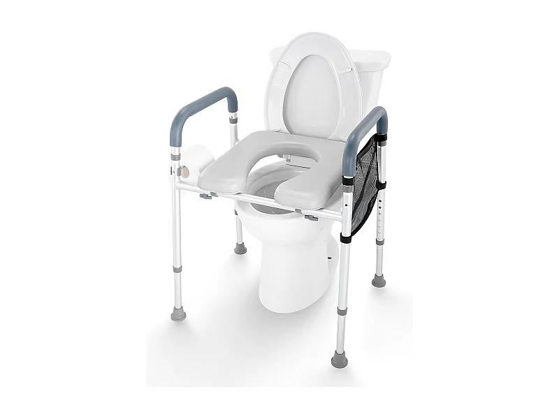 Siège de Toilette Surélevé SucceBuy, Réglage de Hauteur en 7 Positions, 158,7 kg, Cadre en Aluminium