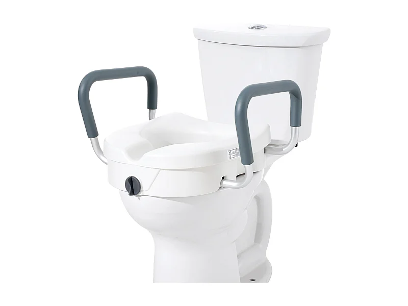 Verhoogde Toiletbril SucceBuy, Hoogte 12,7 cm, Draagvermogen 158 kg, Verstelbare Breedte van 48,1 tot 55,9 cm, Wit